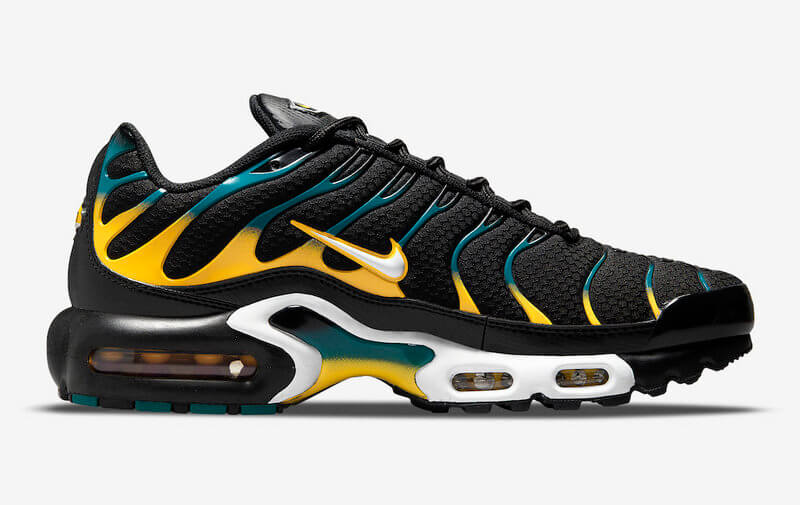 Découvrez l'emblématique Baskets Nike Air Max Plus TN Homme Black Teal Yellow, un véritable chef-d'œuvre du streetwear. Ajoutez du style  !